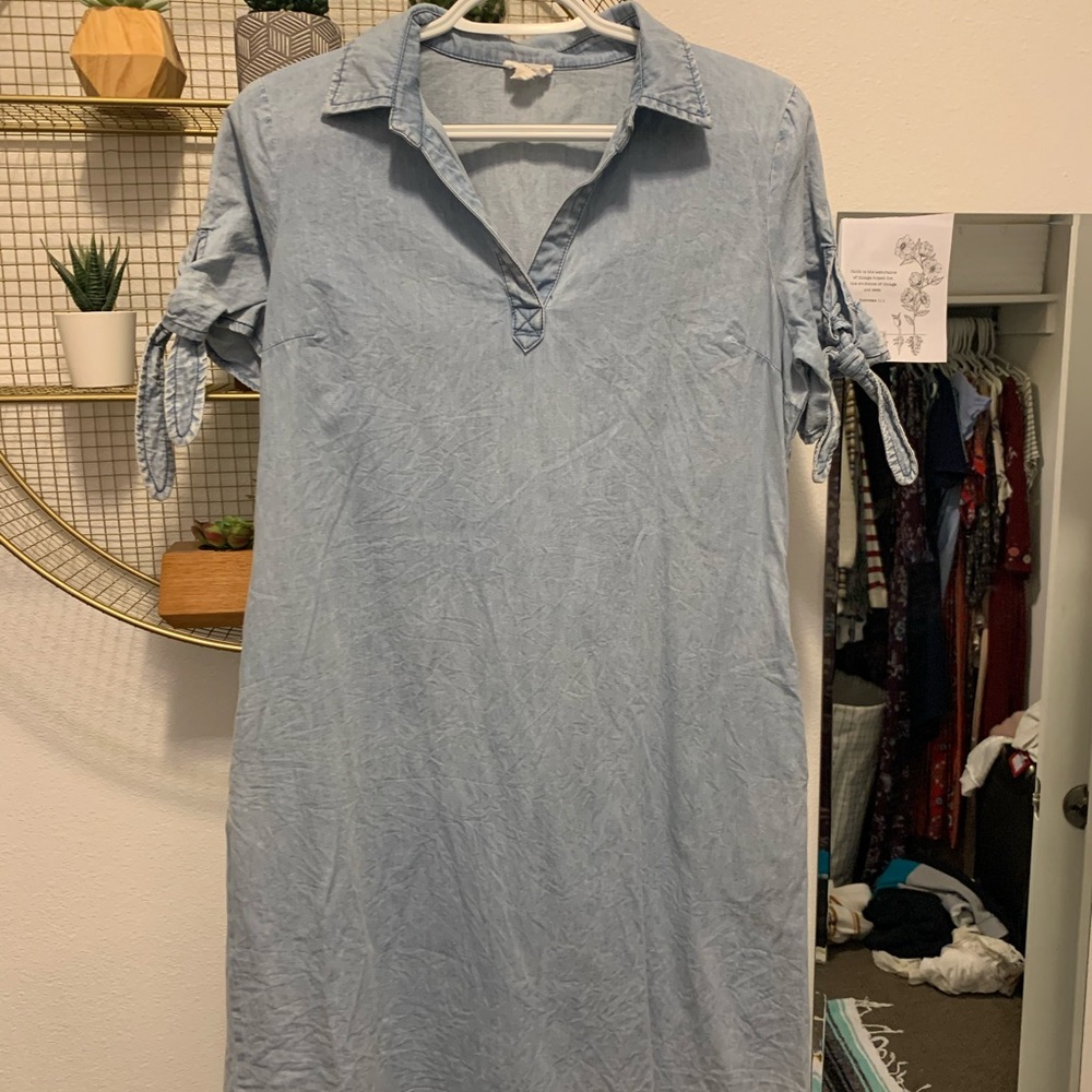 blue collared dress